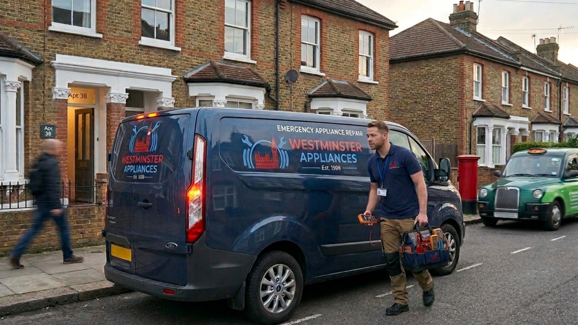 Emergency repair van arriving